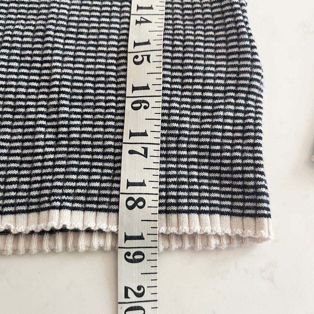 FUB Girls Ecru Black Wool Ribbed Striped Roll Neck Turtleneck Sweater Size 10 - Picture 3 of 6